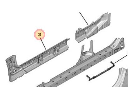 Peugeot 308 P5 Inner floor longitudinal left 1689007580