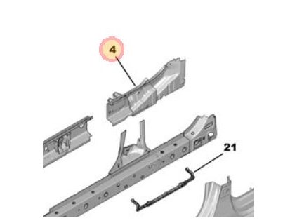 Peugeot 308 P5 Inner floor longitudinal left 1629040880