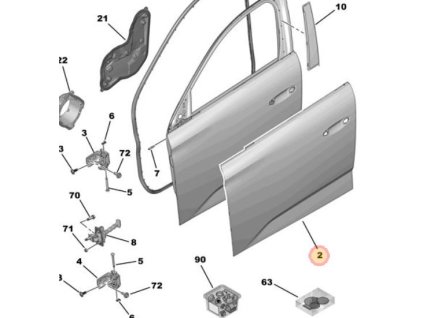 Peugeot 308 P5 Front door outer panel right 9834508480
