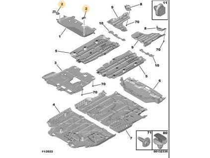 Peugeot 208 P21 Support de protection 98 306 577 80