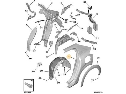 Peugeot 208 P21 Rear wing 16 862 209 80