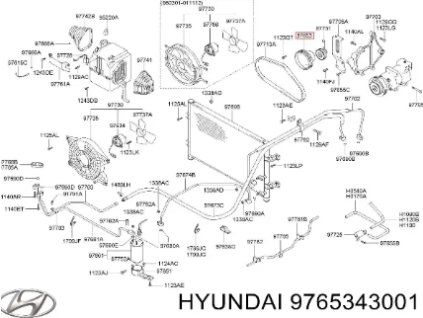 Hyundai Pulley assembly - AC compressor 9765343001