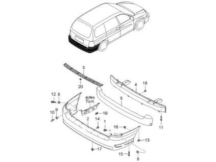 Kia Piastra paraurti post., l 0K55X50370A
