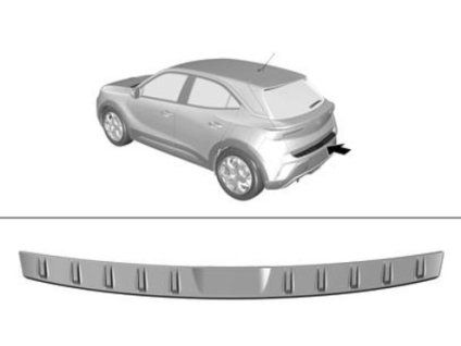 Opel Protector de Umbral de Maletero - Aspecto de Aluminio Cepillado