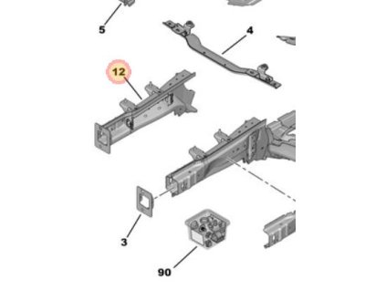 Peugeot 308 P5 Front left longitudinal member 1631064080