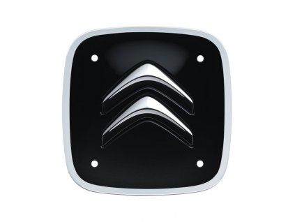 sada 4 cernych ctvercovych stredovych krytek s bilym lemem citroen