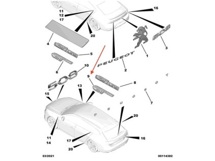 Peugeot 508 Inscripție Wing GT 98412270DX
