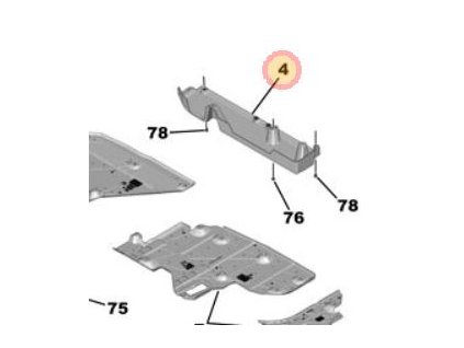 Peugeot 308 P5 Rear underbody deflector 9833997380
