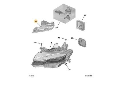 Peugeot 308 Support phare gauche avant