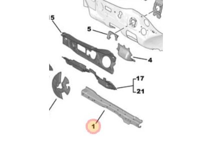Peugeot 308 P5 Prostřední příčka příčné stěny 1611554380