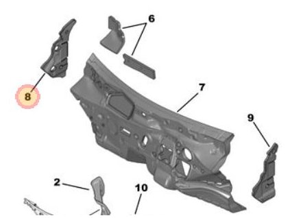 Peugeot 308 P5 Zvuk izol. boku vzduch kanála pravý 1684461080