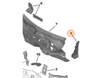 Peugeot 308 P5 Izol. fonică laterală canal aer stânga 1684461180