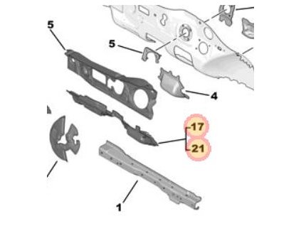 Peugeot 308 P5 Bulkhead soundproofing 9837538380