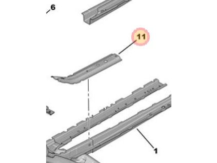 Peugeot 308 P5 Floor reinforcement rear right 9819070280