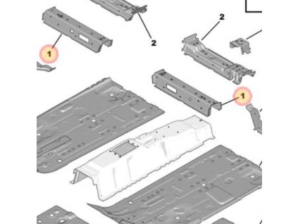 Peugeot 308 P5 Front seat crossmember right 9833330480