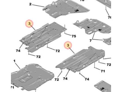 Peugeot 308 P5 Deflector sub podeaua față dreapta 9839062280