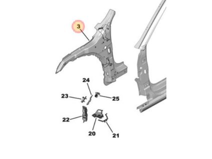 Peugeot 308 P5 Innenprofil vordere Säule rechts 1680539080