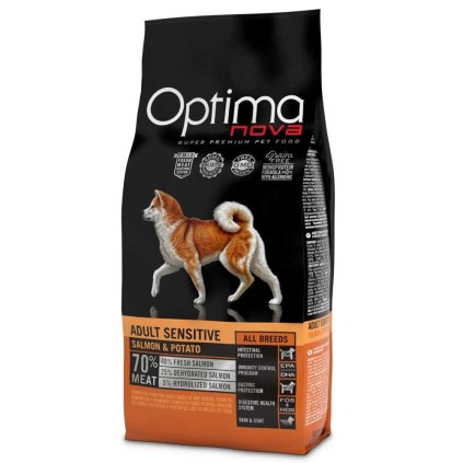 OPTIMAnova Dog Adult Sensitive Salmon & Potato GF 12 kg