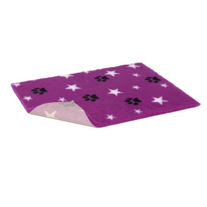 Vetbed protiskluz / Drybed purpurová packa a hvězda 100 x 75 cm, vlas 30 mm
