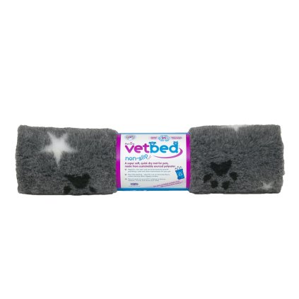 Vetbed protiskluz / Drybed šedá packa a hvězda 150 x 100 cm DELUXE, vlas 30 mm