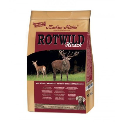 rot wild 15kg granule lisovane za studena s jelenim rybim a kachnim masem