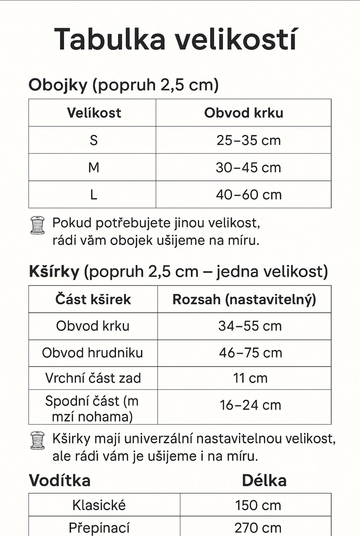velikosti