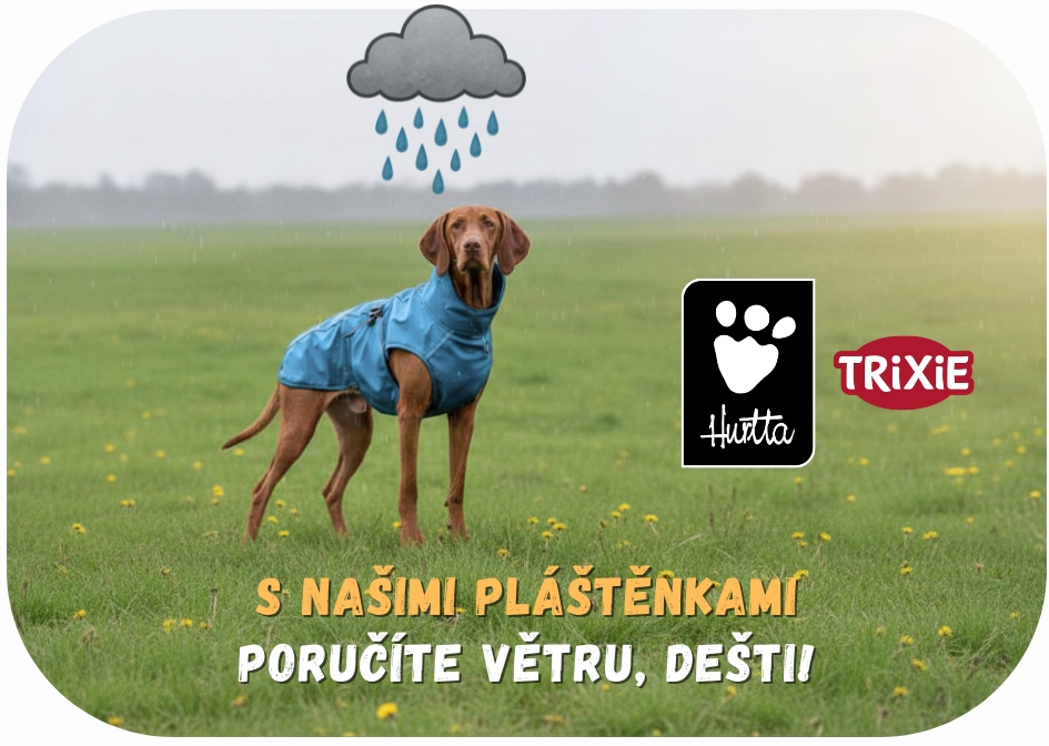 Pláštěnky Hurtta a Trixie chrání psy před deštěm i větrem. Styl, pohodlí a funkčnost v každém počasí.