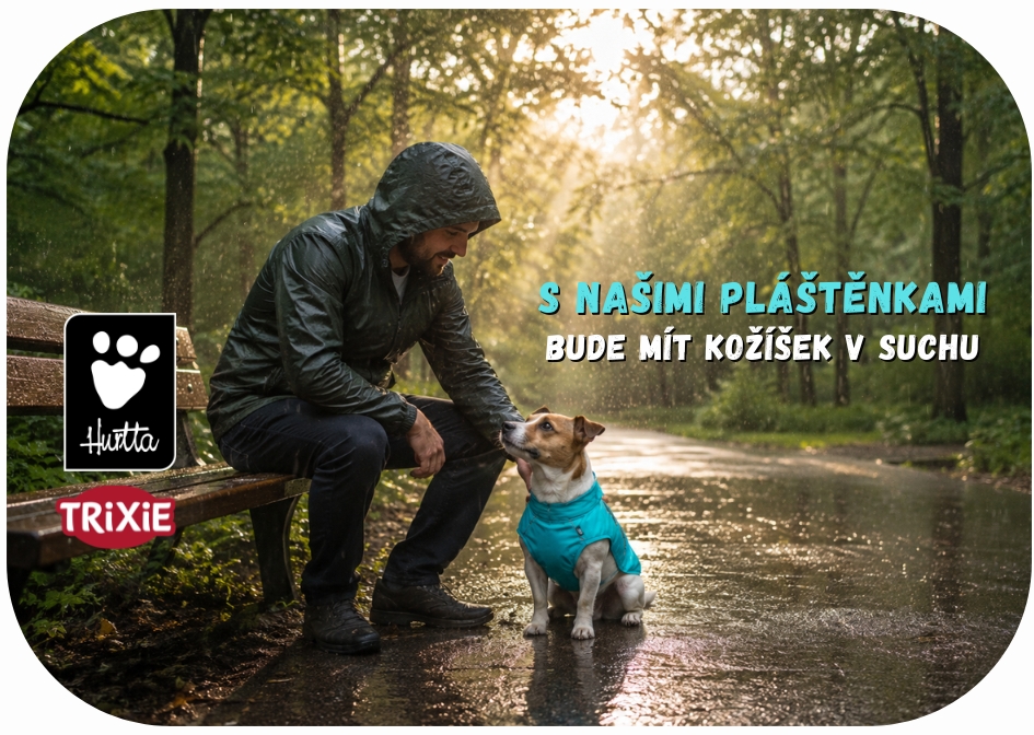 Pláštěnky Hurtta a Trixie chrání psy před deštěm i větrem. Styl, pohodlí a funkčnost v každém počasí.