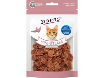 Dokas - Kuře a treska mini steaky pro kočky 25 g