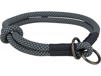 Soft Rope kulatý polostahovací obojek M 45cm/1cm černá/šedá