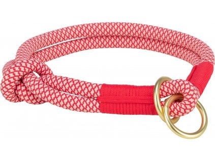 Soft Rope kulatý polostahovací obojek M 45cm/1cm červená/krémová