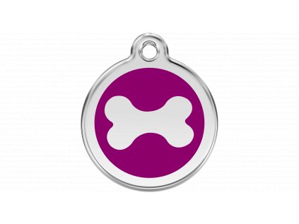 identifikacni znamka na obojek psa kost fialova