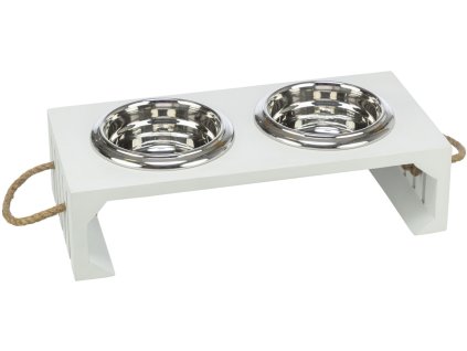 stojan dreveny na misky nerez be nordic trixie bila