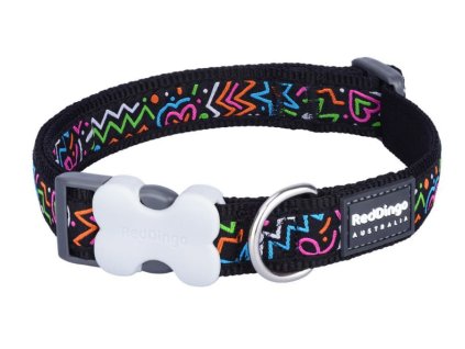 obojek red dingo Squiggles Black