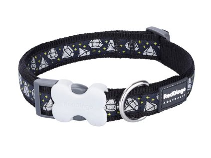 Obojek Red Dingo Diamond Black