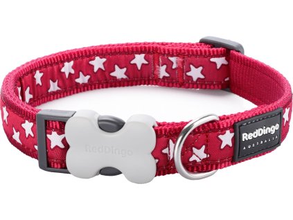 obojek red dingo stars white on red