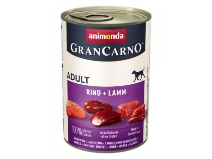 GRANCARNO konzerva ADULT hovězí/jehněčí 400g pes