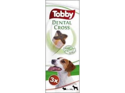 Dentální pochoutka Tobby DENTAL CROSS S-M  malí, střední psy 70g