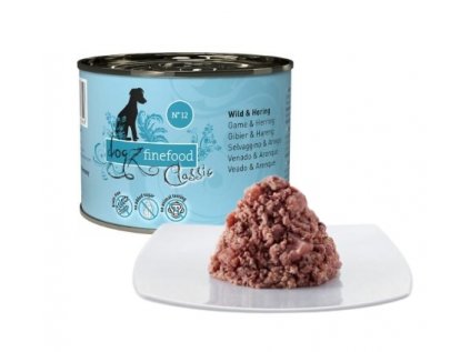 Konzerva pro psa Dogz finefood No.12 - zvěřina, sleď 200g