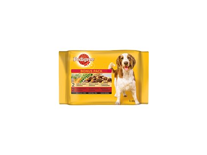 Pedigree kapsa Adult kuře/zelenina/hovězí/zel 2+2x100g