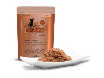 Kapsička Catz finefood No.25 - s kuřecím masem a tuňákem 85 g