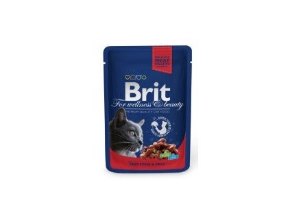 Brit Premium Cat kapsa with Beef Stew & Peas 100g