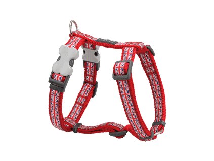 Postroj pro psa malý Red Dingo 12mm/30-44cm Union Jack Flag