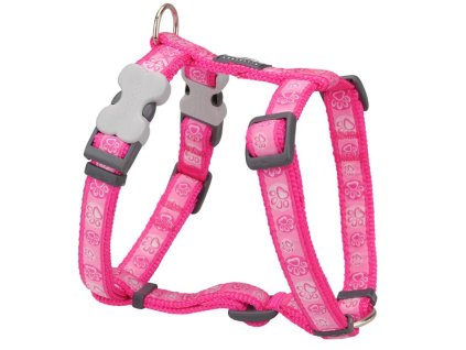 Postroj pro psa střední Red Dingo 20mm/45-66cm Paw Impressions Hot Pink