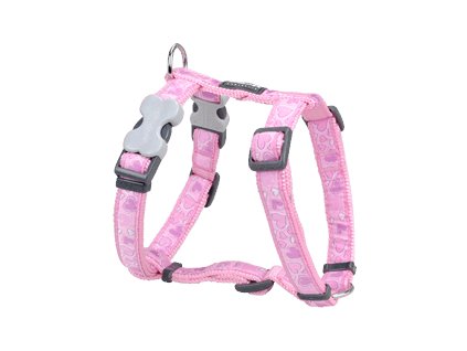 Postroj pro psa střední Red Dingo 20mm/45-66cm Breezy Love Pink