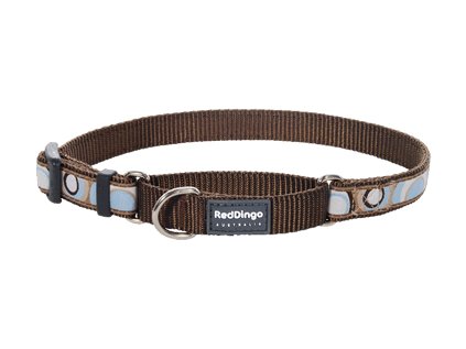 Obojek Red Dingo polostahovací pro psa 26-40cm/15mm Circadelic Brown