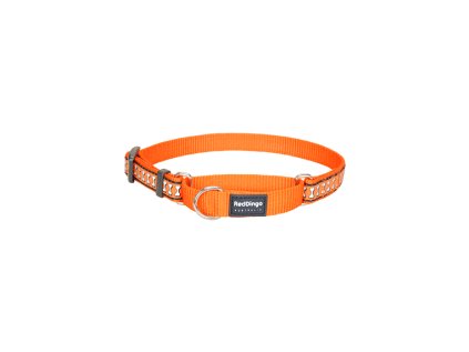 Obojek polostahovací reflexní Red Dingo 33-50cm oranžová