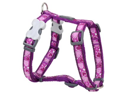 Postroj pro psa M Red Dingo 15mm/36-54cm Breezy Love Purple