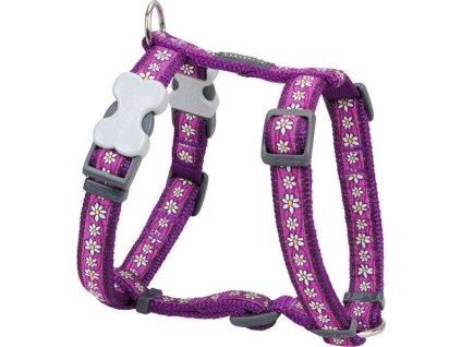 Postroj pro psa malý Red Dingo 12mm/30-44cm Daisy Purple