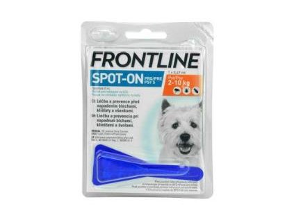 FRONTLINE SPOT ON DOG pipeta kapička pes S (2-10kg)